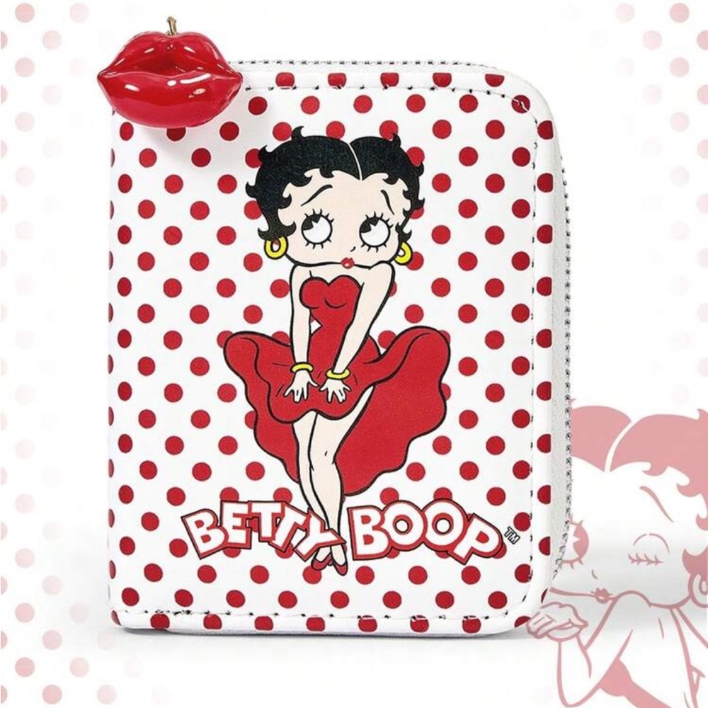 Betty Boop White Graphic Polka Dot Wallet NEW 🏷️